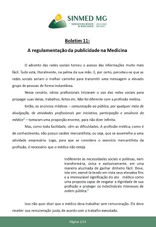 SinmedMG- Boletim 11_Regulamentação Publicidade Medicina (1)